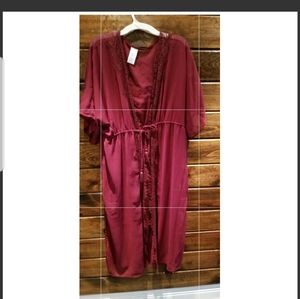 Maroon lace georgette top